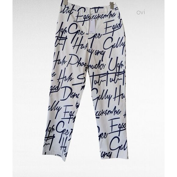 NWT Ovi graffiti party dressy ankle pants Sz M - Picture 1 of 11